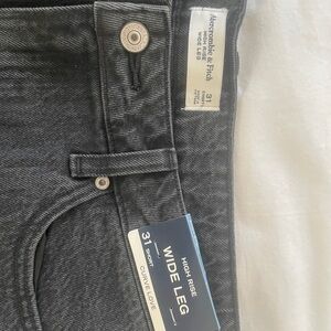 Abercrombie & Fitch Black Wide Leg Jeans